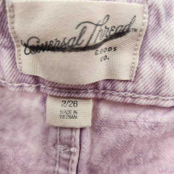Universal Thread Womens High-Rise Vintage Midi Jean Shorts Purple Size 2/26 - Picture 2 of 5